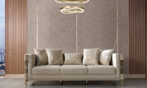 Yakut Krem 3-Seater Sofa
