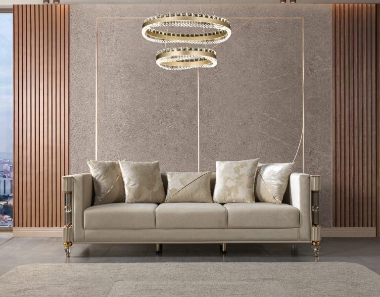Yakut Krem 3-Seater Sofa