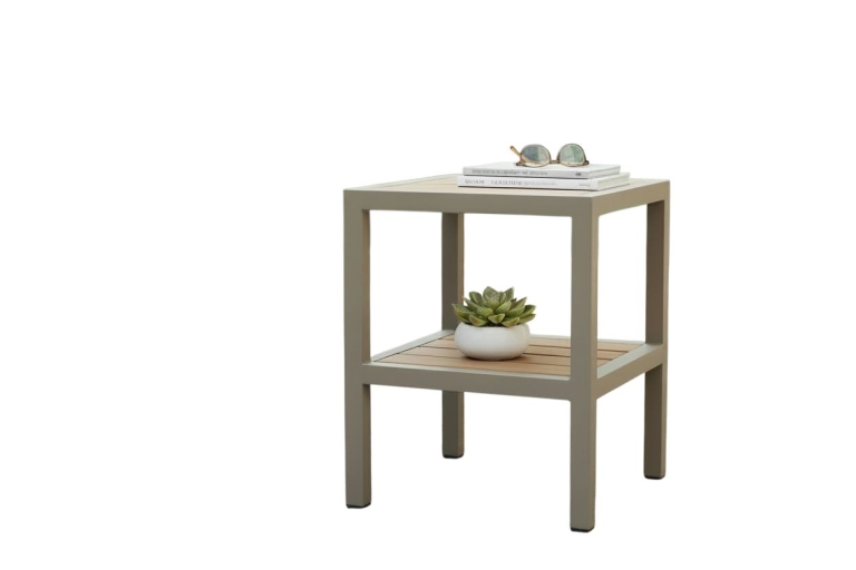 Aluminum Two-Tier Outdoor Side Table