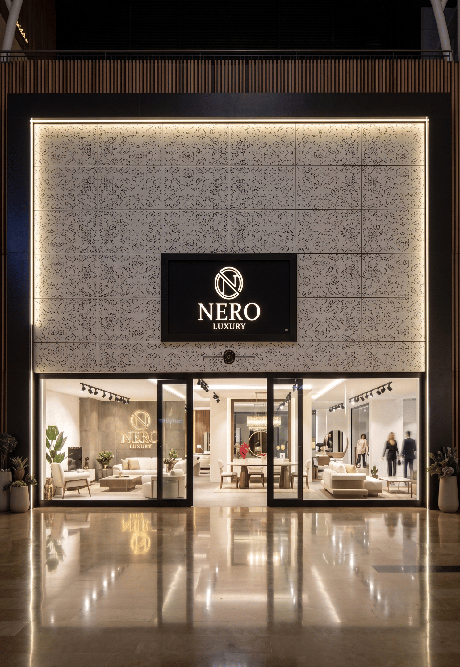 Entrance to the Nero Luxury showroom